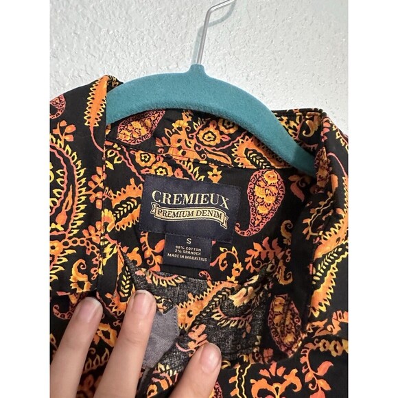 Cremieux Classics Orange Paisley Long Sleeve Button Up Shirt Size Small - Picture 2 of 8
